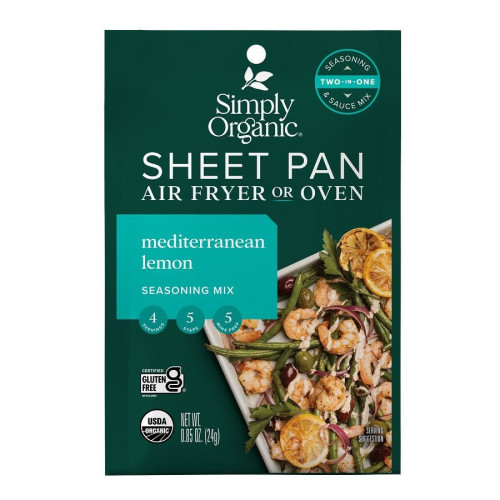 Simply Organic Sheet Pan Seasoning, Mediterranean Lemon 0.85 oz.