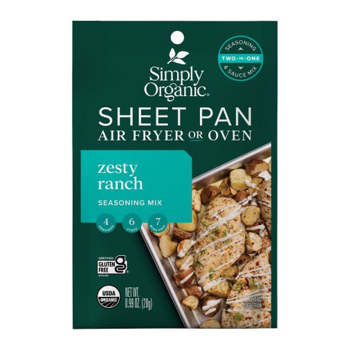 Simply Organic Sheet Pan Seasoning, Zesty Ranch 0.99 oz.