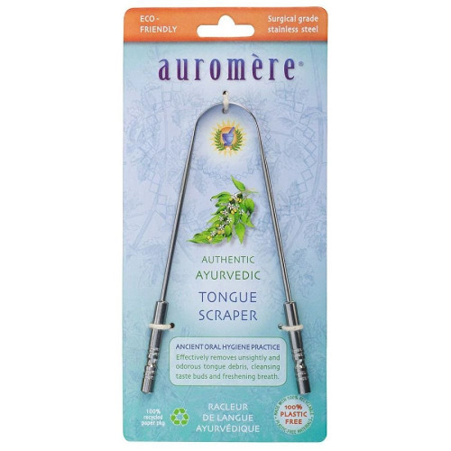 Auromere Ayurvedic Stainless Steel Tongue Scraper
