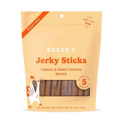 Bocce's Bakery Turkey & Sweet Potato Dog Jerky Sticks 4 oz.