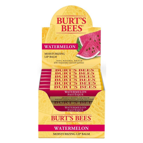 Burt's Bees Watermelon Lip Balm Display 12 (0.15 oz.) tubes