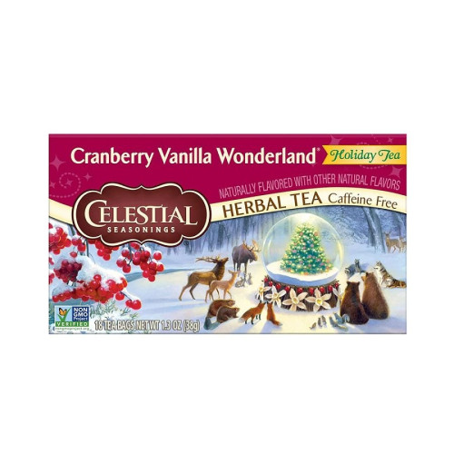 Celestial Seasonings Cranberry Vanilla Wonderland Holiday Tea 18 tea bags