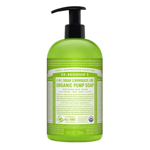 Dr. Bronner's Organic Lemongrass Lime 4-in-1 Sugar Soap 24 fl. oz.