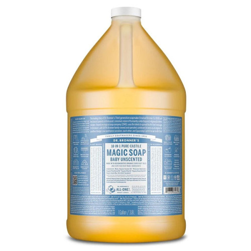 Dr. Bronner's 18-in-1 Pure-Castile Baby Unscented Soap 1 gallon