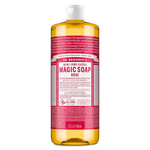 Dr. Bronner's 18-in-1 Pure-Castile Rose Magic Soap 32 fl. oz.