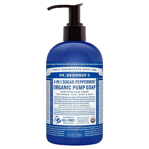 Dr. Bronner's Organic Spearmint Peppermint 4-in-1 Sugar Soap 12 fl. oz.