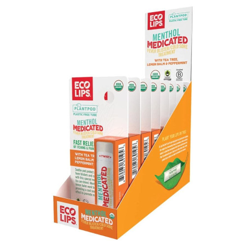 Eco Lips Plant Pod Medicated Lip Balm Display 8 (0.15 oz.) tubes