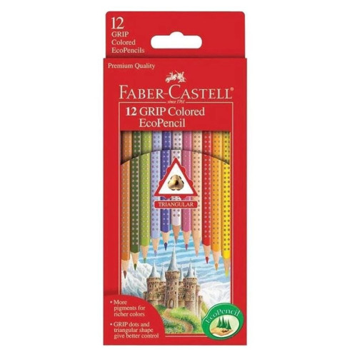 Faber Castell GRIP Triangular Colored Pencils 12 count