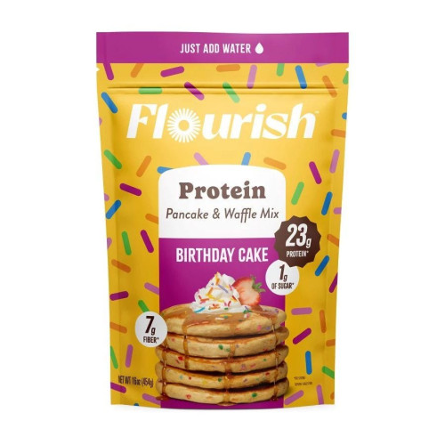 Flourish Birthday Cake Protein Pancake Mix 16 oz.