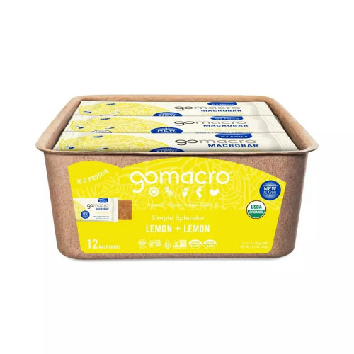 GoMacro Lemon + Lemon MacroBar 12 (2.3 oz.) pack