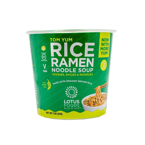 Lotus Foods Tom Yum Rice Ramen Noodle Soup Cup 2 oz.