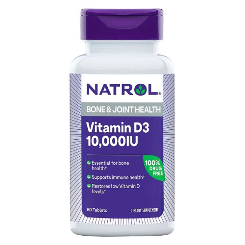 Natrol Vitamin D3 Maximum Strength Bone & Joint Tablets 10,000 IU 60 count