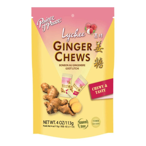 Prince of Peace Lychee Ginger Chews 4 oz. bag