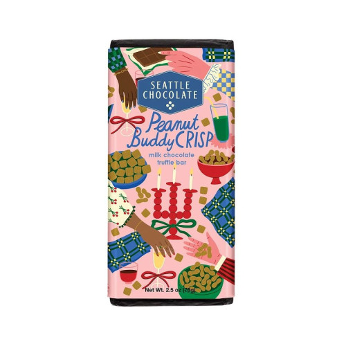 Seattle Chocolate Peanut Buddy Crisp Truffle Bar 2.5 oz.