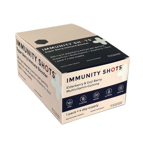 Seattle Gummy Company Immunity Shots Elderberry & Goji Berry Multivitamin Gummies Display 12 (4 ct) packs