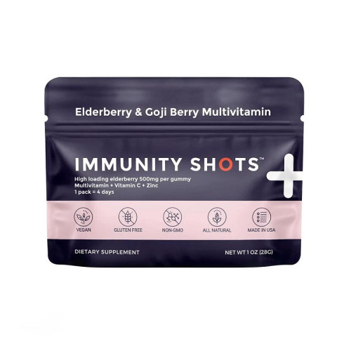 Seattle Gummy Company Immunity Shots Elderberry & Goji Berry Multivitamin Gummies 4 count