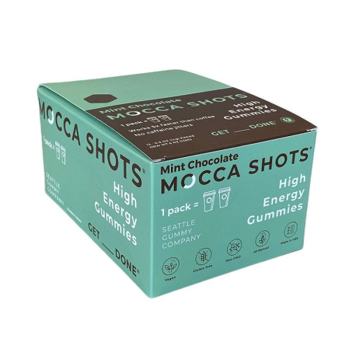 Seattle Gummy Company Mint Chocolate Mocca Shots Gummies Display 12 (2 ct) packs