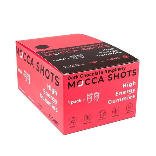 Seattle Gummy Company Dark Chocolate Raspberry Mocca Shots Gummies Display 12 (2 ct) packs