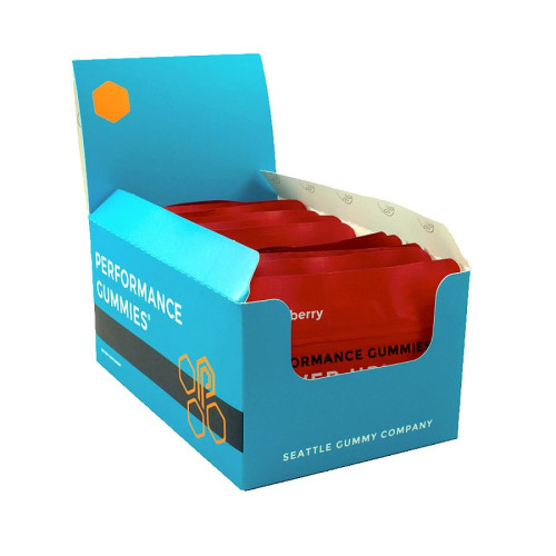 Seattle Gummy Company Power Up Pre-Workout Strawberry Gummies Display 12 (4 ct) packs