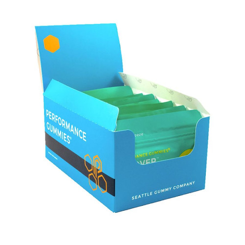 Seattle Gummy Company Recover Hawaiian Breeze Post-Workout Gummies Display 12 (4 ct) packs