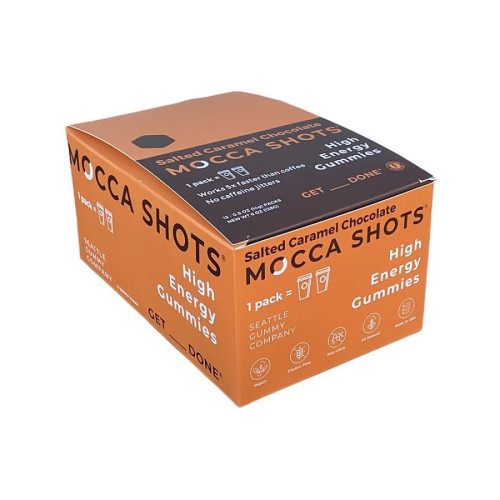 Seattle Gummy Company Salted Caramel Chocolate Mocca Shots Gummies Display 12 (2 ct) packs