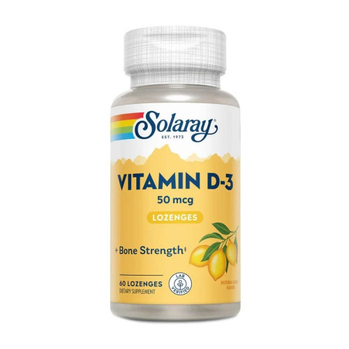 Solaray Vitamin D-3 60 Lemon Lozenges
