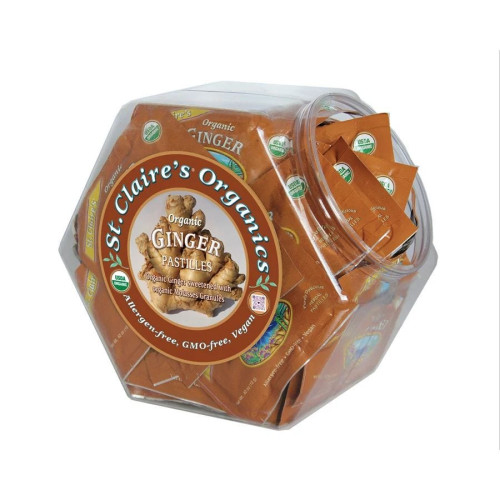 St. Claire's Organics Ginger Pastilles Changemaker Display 50 pouches