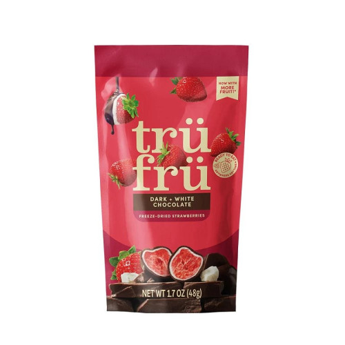 Tru Fru Freeze-Dried Strawberries in White & Dark Chocolate 1.7 oz.