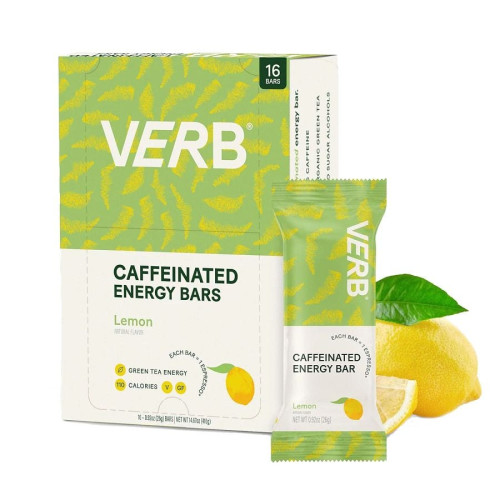 Verb Energy Lemon Caffeinated Energy Bars 16 count
