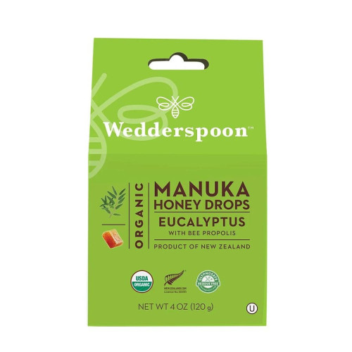 Wedderspoon Organic Eucalyptus with Bee Propolis Manuka Honey Drops 4 oz.